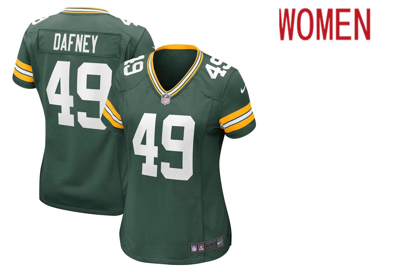 Women Green Bay Packers #49 Dominique Dafney Green Nike Game NFL Jersey->women nfl jersey->Women Jersey